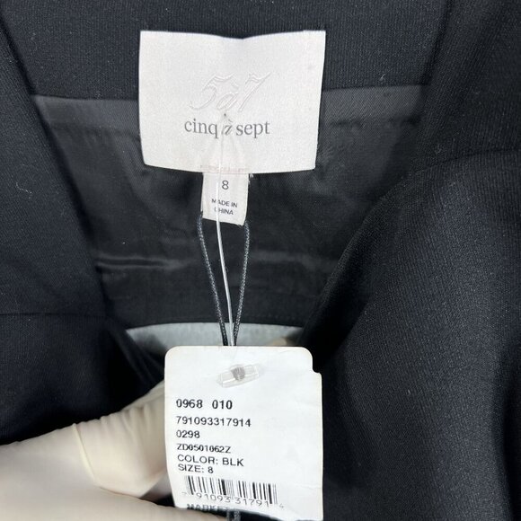 Cinq A Sept NWT Womens 8 Black Midi Cutout Dress Straps Side Zippers Bodycon - Picture 14 of 16